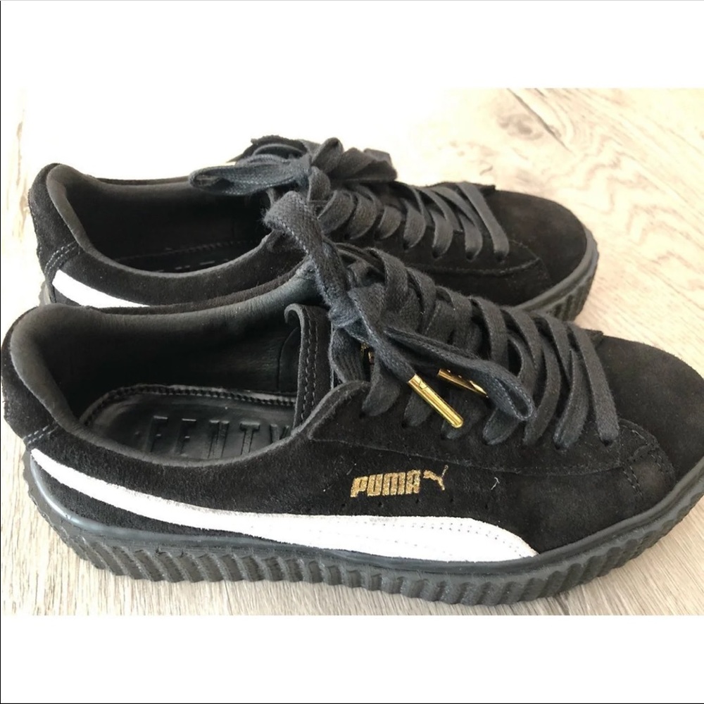 Fenty X Puma Rihanna Black & White Suede Creepers
